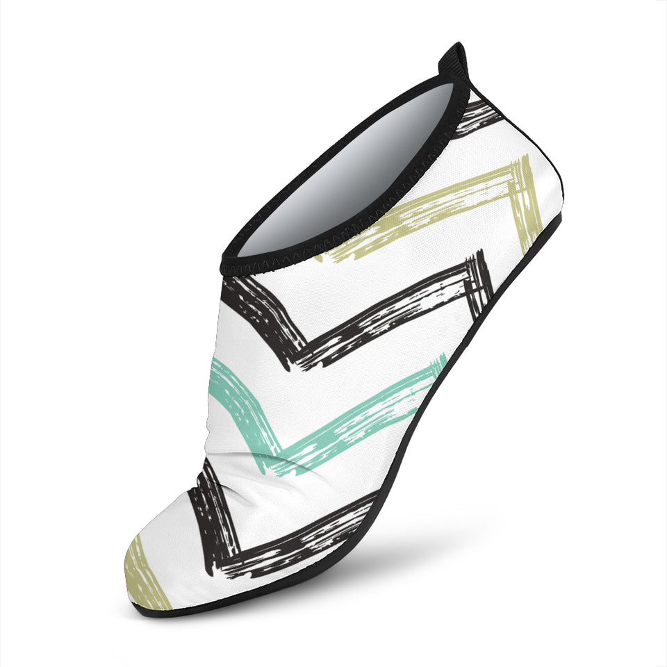 Zigzag  Chevron Paint Pattern Aqua Shoes