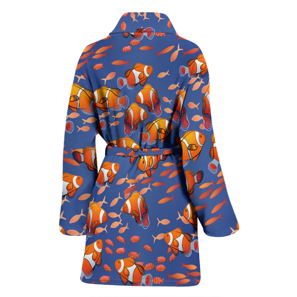 Clown Fish Pattern Print Design 04 Women's Bathrobe