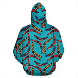 Boomerang Australian Aboriginal Ornament Blue Background Men Women Pullover Hoodie