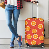 Oranges Pattern Red Background Cabin Suitcases Luggages