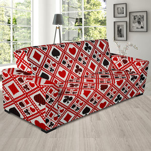 Casino Cards Suits Pattern Print Design 03 Sofa Slipcover