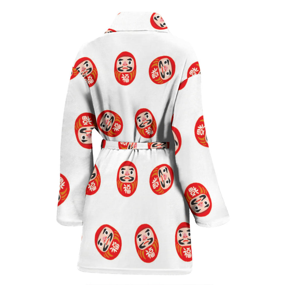 Daruma Japanese Wooden Doll Pattern Women'S Bathrobe
