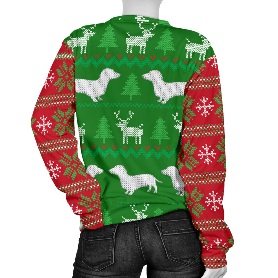 Ugly Christmas Sweater With Dachshunds Women'S