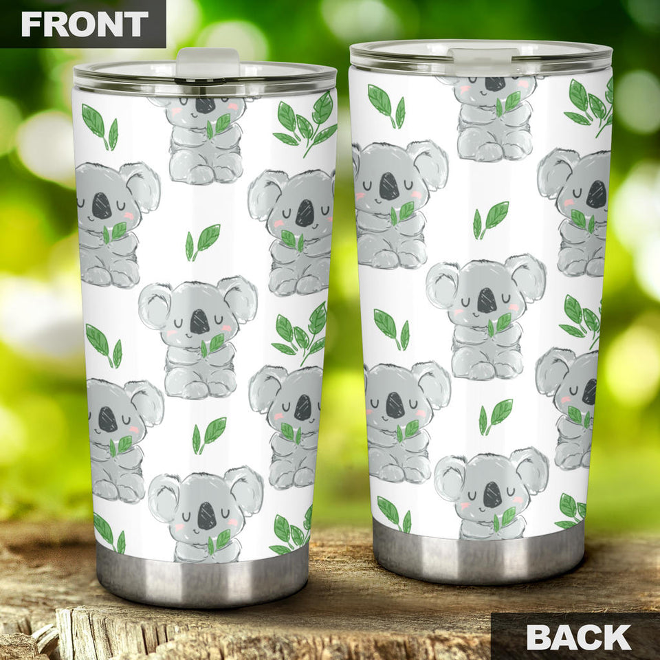 Hand Drawn Koala Leaves Pattern Tumbler