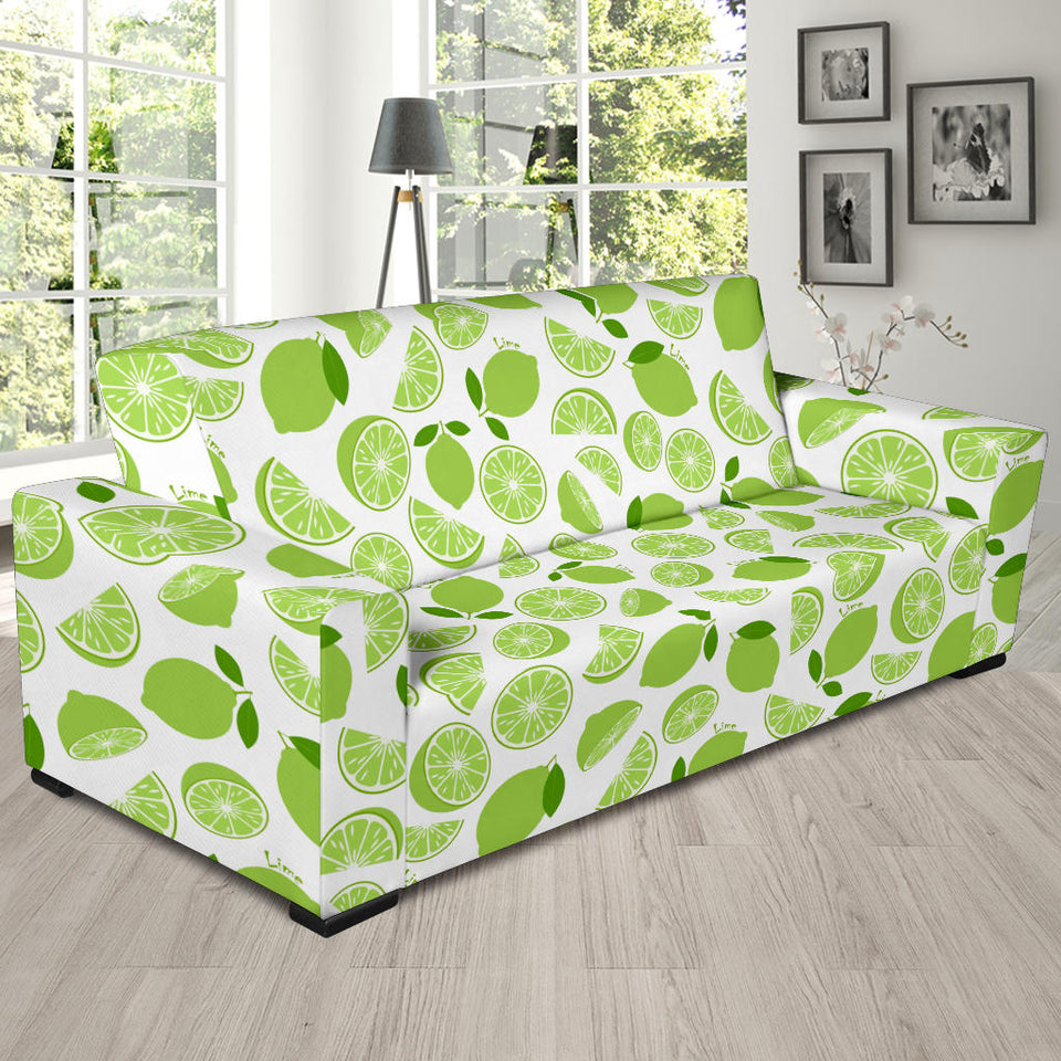 Lime Design Pattern Sofa Slipcover