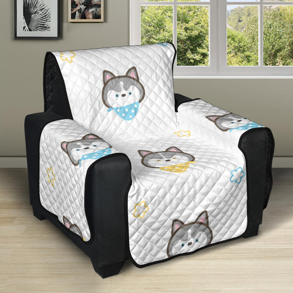Cute Siberian Husky pattern Recliner Cover Protector