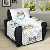 Cute Siberian Husky pattern Recliner Cover Protector
