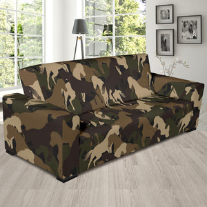 Horse Camo Camouflage Pattern Sofa Slipcover