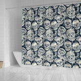 Sugar Skull Black White Pattern Shower Curtain Fulfilled In US