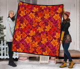 Autumn Maple Leaf Pattern Premium Quilt