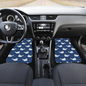 Cute White Baby Sea Lion Seal Pattern Front Car Mats