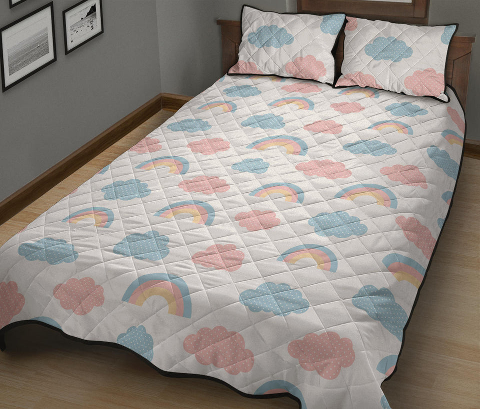 Cute rainbow clound pattern Quilt Bed Set