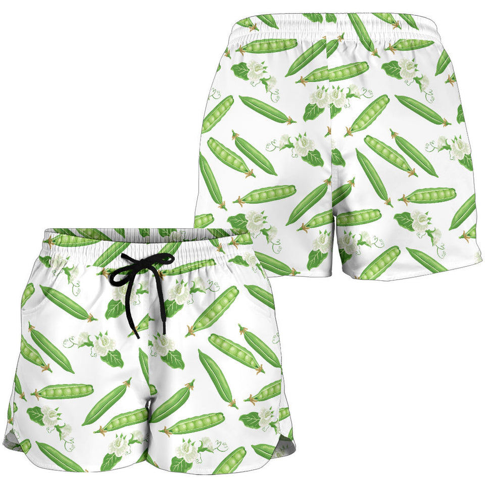 Green Peas Pattern Print Design 04 Women Shorts