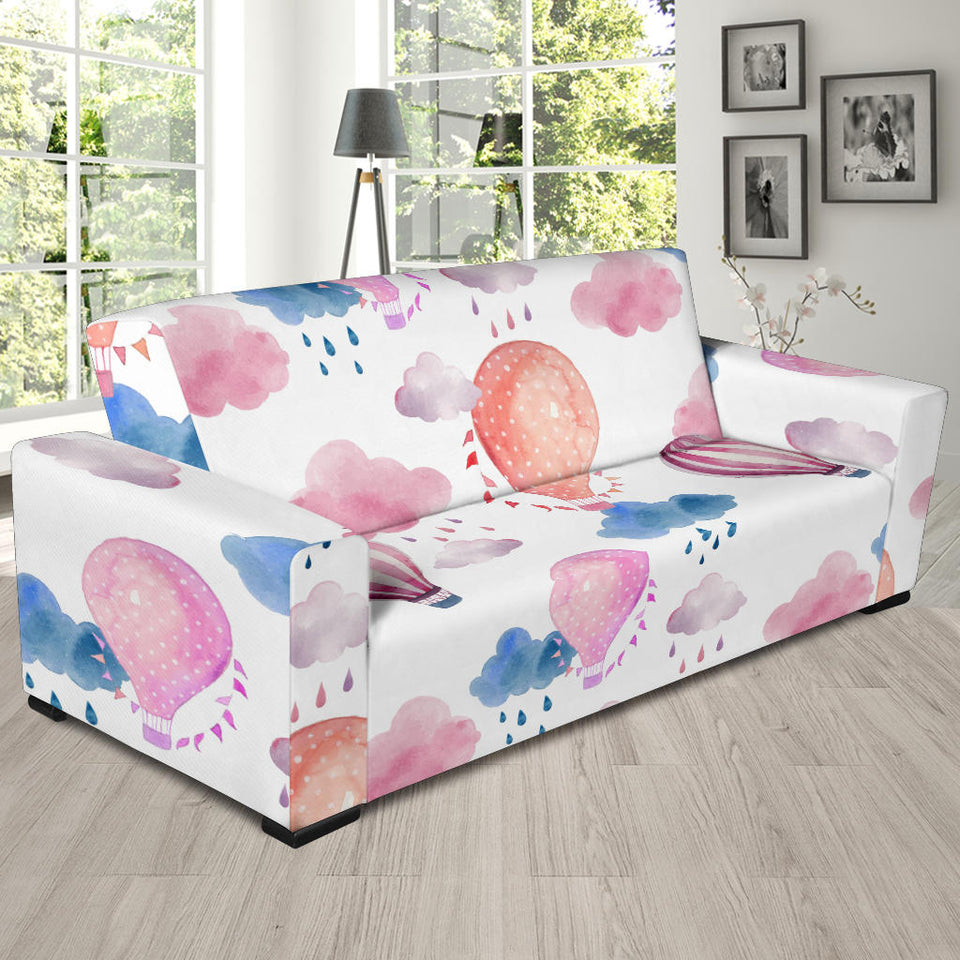 Watercolor Air Balloon Cloud Pattern Sofa Slipcover