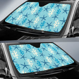 Blue Starfish Coral Reef Pattern Car Sun Shade