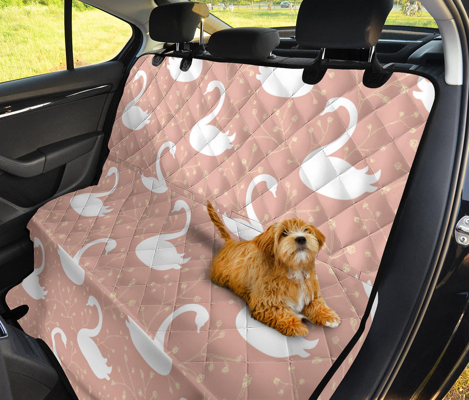 Swan Flower Light Pink Background Dog Car Seat Covers