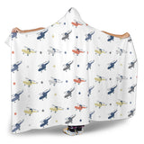 Cute Helicopter Star Pattern Hooded Blanket