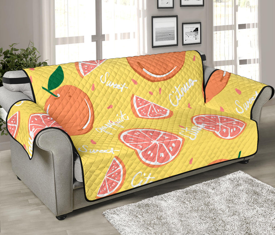 Grapefruit yellow background Sofa Cover Protector