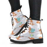 Cute Kangaroo Pattern Leather Boots