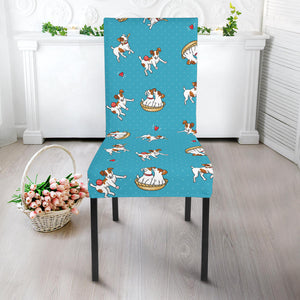 Jack Russel Pattern Print Design 03 Dining Chair Slipcover