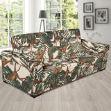 Monkey Tropical Leaves Background Sofa Slipcover