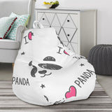 Hand Drawn Faces Of Pandas Pattern Bean Bag Cover