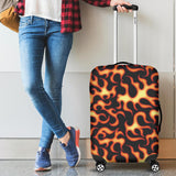 Fire Flame Dark Pattern Cabin Suitcases Luggages