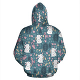 Cute Rabbit Pattern Zip Up Hoodie