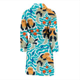 Cute Sea Otters Fishe Sea Urchin Pattern Men'S Bathrobe