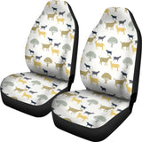 Silhouettes Of Goat And Tree Pattern Universal Fit Car Seat Covers