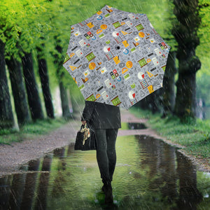 Math Pattern Print Design 04 Umbrella