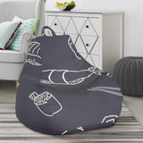Sushi Pattern Black Background Bean Bag Cover