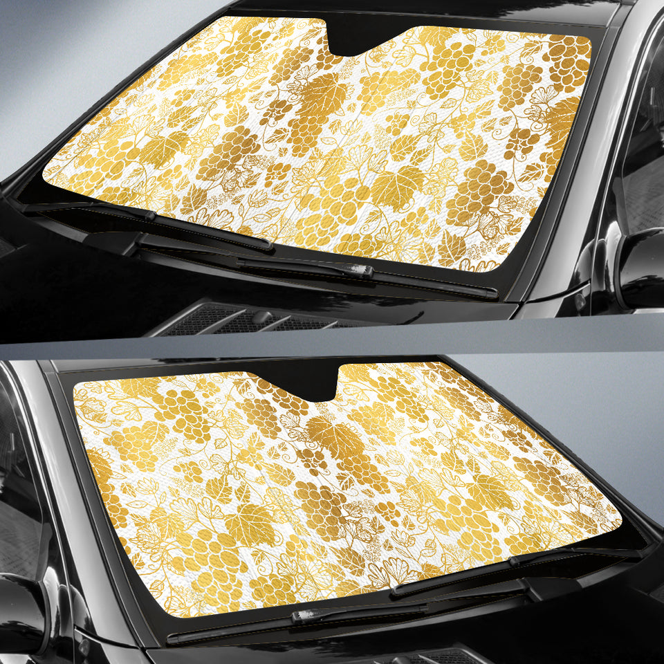 Gold Grape Pattern Car Sun Shade