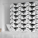 Black Whale Pattern Shower Curtain Fulfilled In US