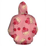 Cake Cherry Pattern Men Women Pullover Hoodie