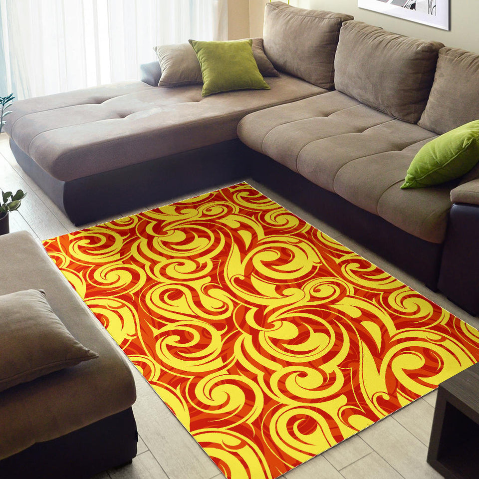 Fire Flame Design Pattern Area Rug