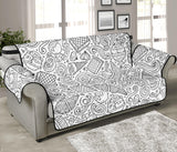 Cartoon hand drawn ice cream black white Sofa Cover Protector