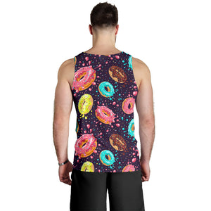 Colorful donut glaze pattern Men Tank Top