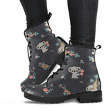 Cute Koala Pattern Leather Boots