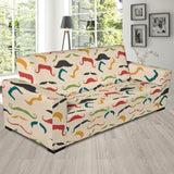 Mustache Beard Pattern Print Design 03 Sofa Slipcover
