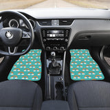 Rainbow Pattern Green Background Front Car Mats