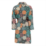 Gear Pattern Print Design 05 Men's Bathrobe