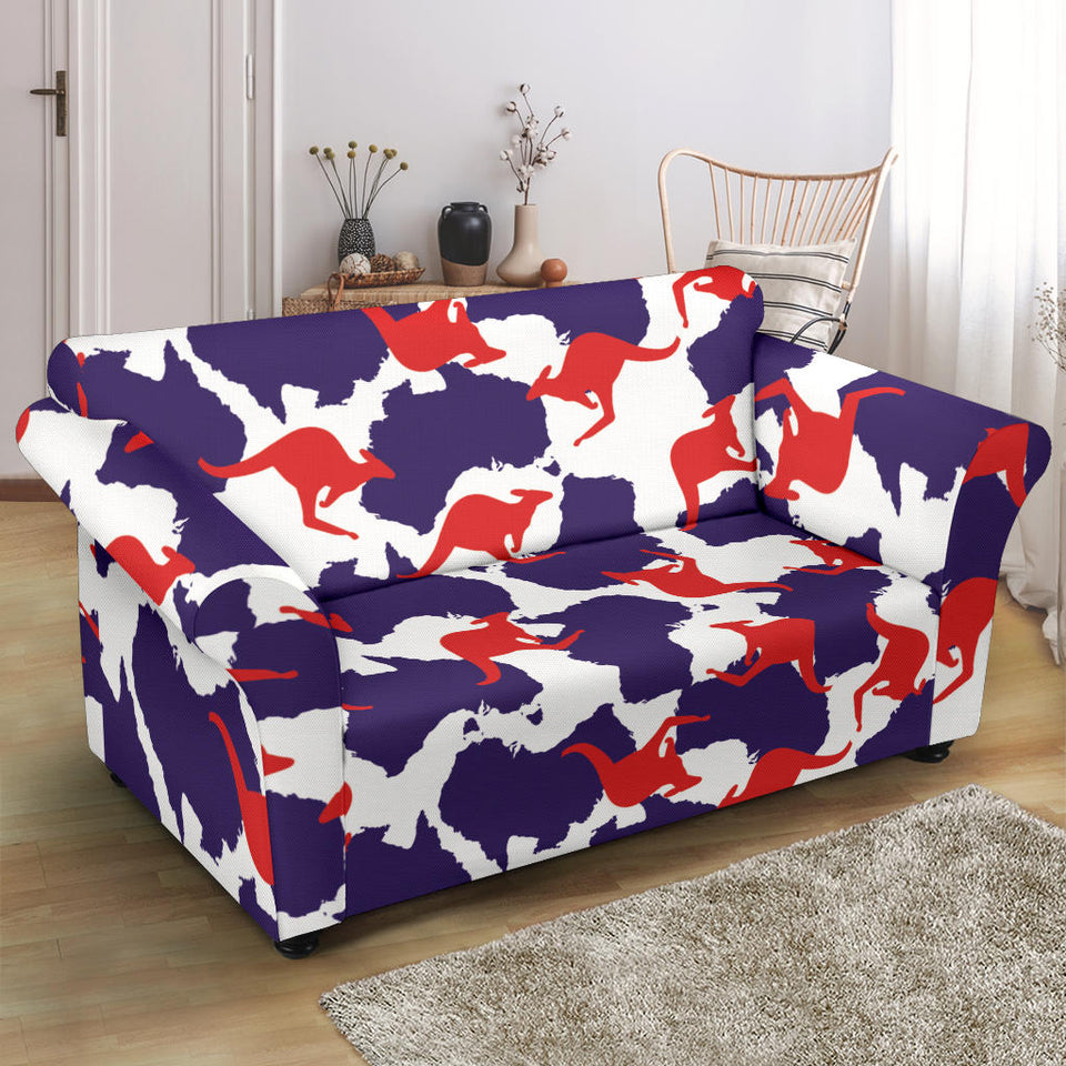 Kangaroo Australian Pattern Loveseat Couch Slipcover