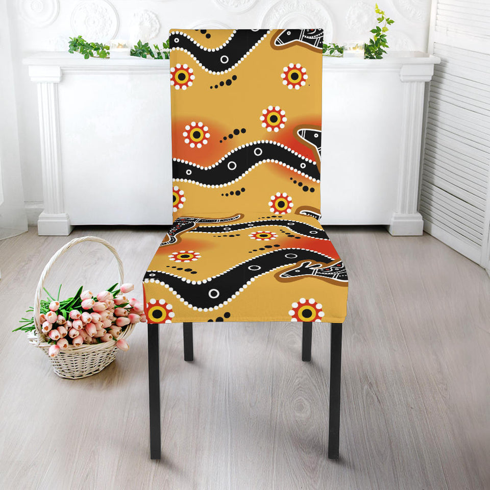 Kangaroo Australian Aboriginal Art Pattern Dining Chair Slipcover