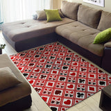 Casino Cards Suits Pattern Print Design 03 Area Rug