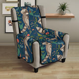 Raccoon tropical leaves pattern Chair Cover Protector