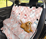 Cute Snowman Christmas Tree Snowpink Background Dog Car Seat Covers