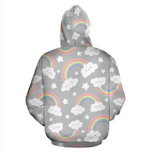 Cute Rainbow Clound Star Pattern Men Women Pullover Hoodie