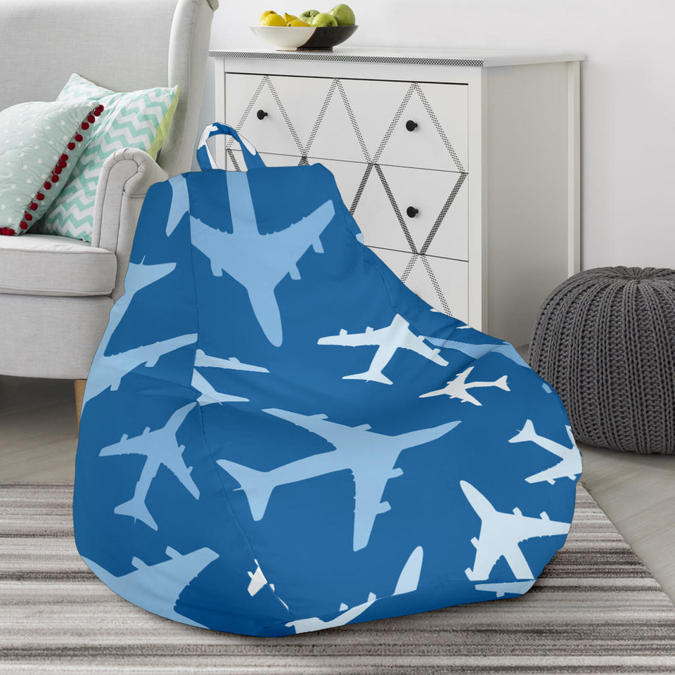 Airplane Pattern In The Sky Bean Bag Cover