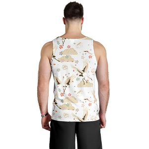 Beautiful Japanese cranes pattern Men Tank Top